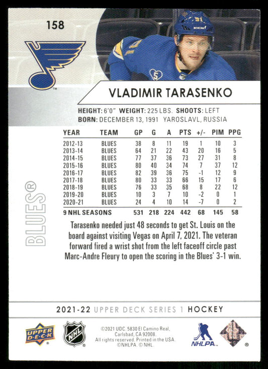 2021-22 Upper Deck #158 Vladimir Tarasenko