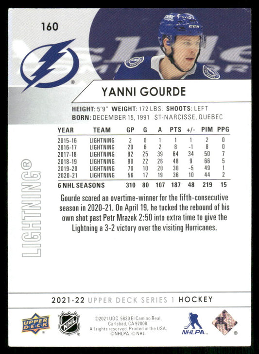 2021-22 Upper Deck #160 Yanni Gourde