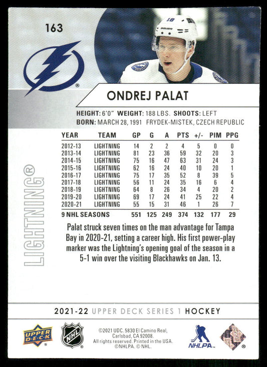 2021-22 Upper Deck #163 Ondrej Palat