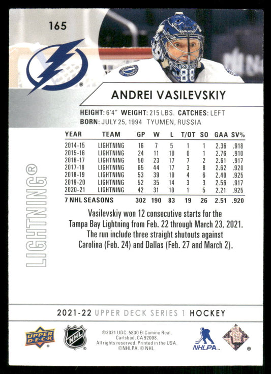 2021-22 Upper Deck #165 Andrei Vasilevskiy