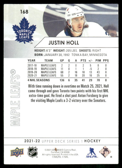 2021-22 Upper Deck #168 Justin Holl