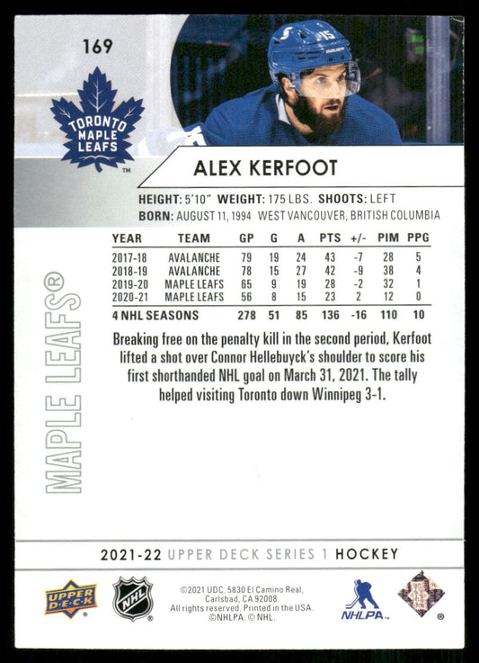 2021-22 Upper Deck #169 Alex Kerfoot