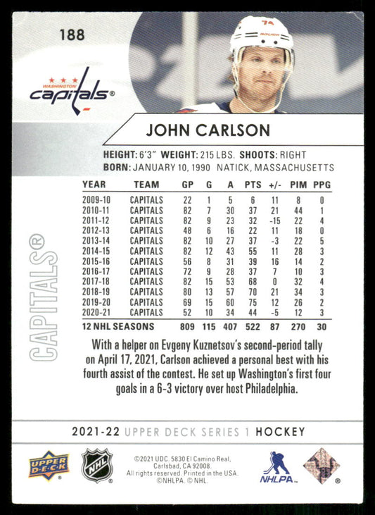 2021-22 Upper Deck #188 John Carlson