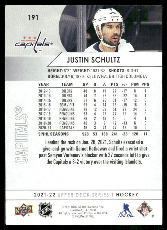 2021-22 Upper Deck #191 Justin Schultz
