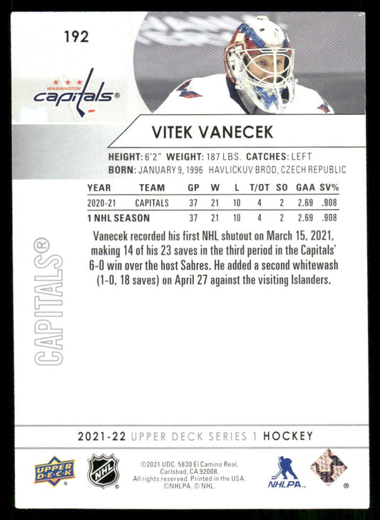 2021-22 Upper Deck #192 Vitek Vanecek