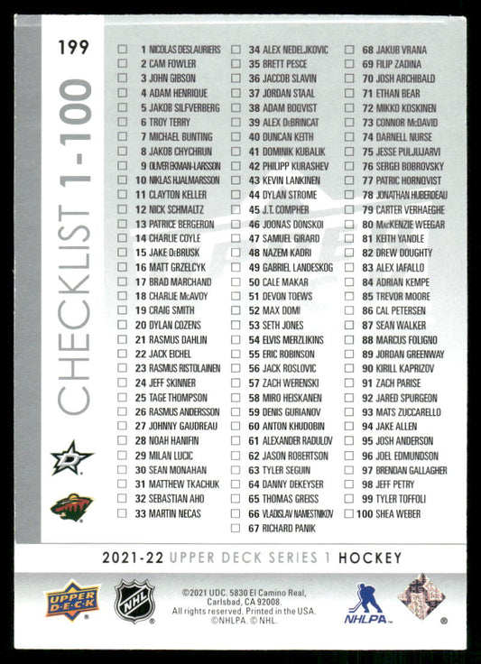 2021-22 Upper Deck #199 Jason Robertson / Kirill Kaprizov