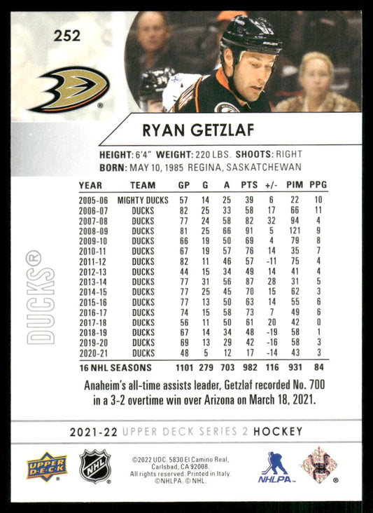 2021-22 Upper Deck #252 Ryan Getzlaf
