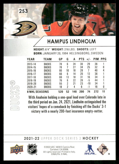 2021-22 Upper Deck #253 Hampus Lindholm