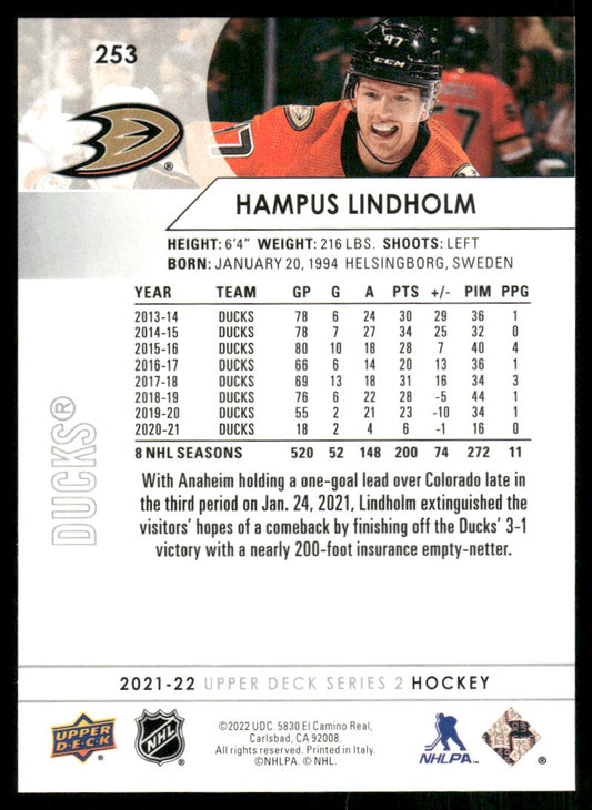 2021-22 Upper Deck #253 Hampus Lindholm