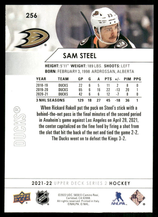 2021-22 Upper Deck #256 Sam Steel
