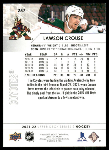 2021-22 Upper Deck #257 Lawson Crouse