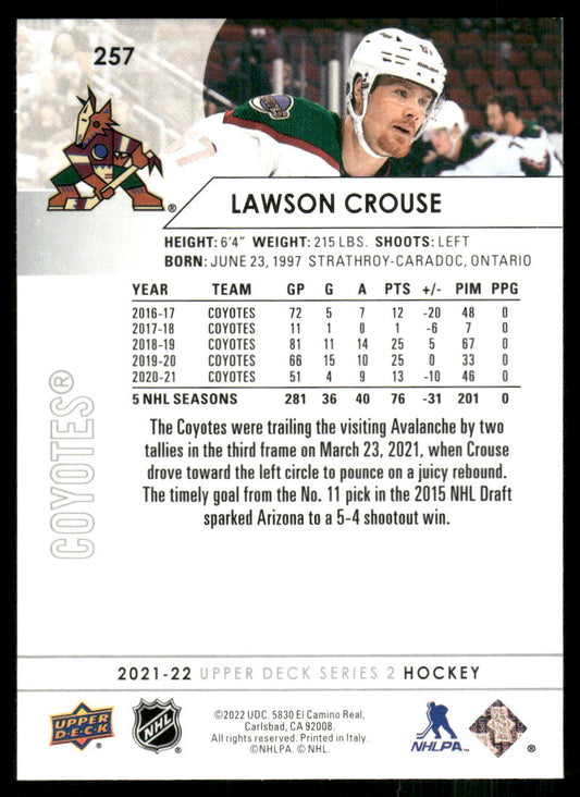 2021-22 Upper Deck #257 Lawson Crouse