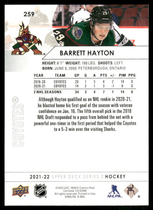 2021-22 Upper Deck #259 Barrett Hayton