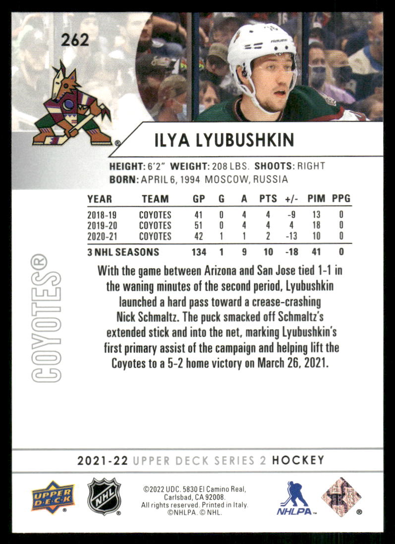 2021-22 Upper Deck #262 Ilya Lyubushkin