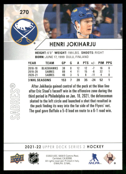 2021-22 Upper Deck #270 Henri Jokiharju