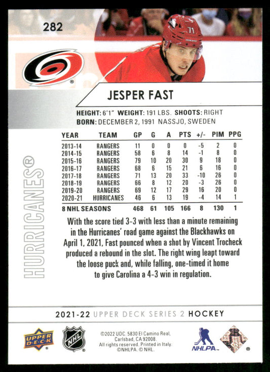 2021-22 Upper Deck #282 Jesper Fast