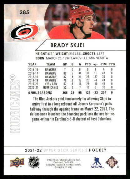 2021-22 Upper Deck #285 Brady Skjei