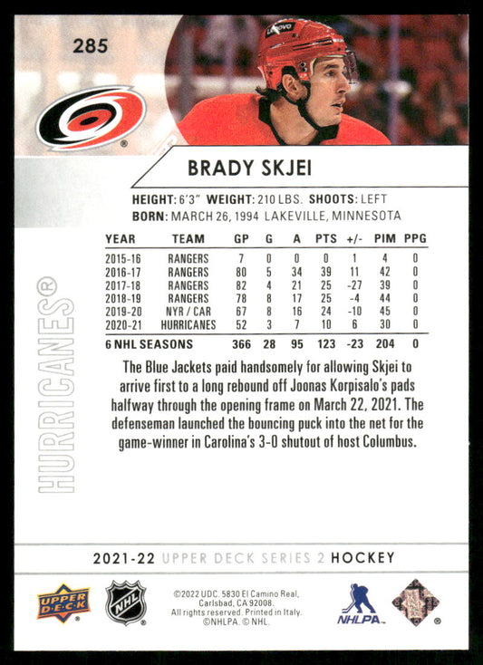 2021-22 Upper Deck #285 Brady Skjei