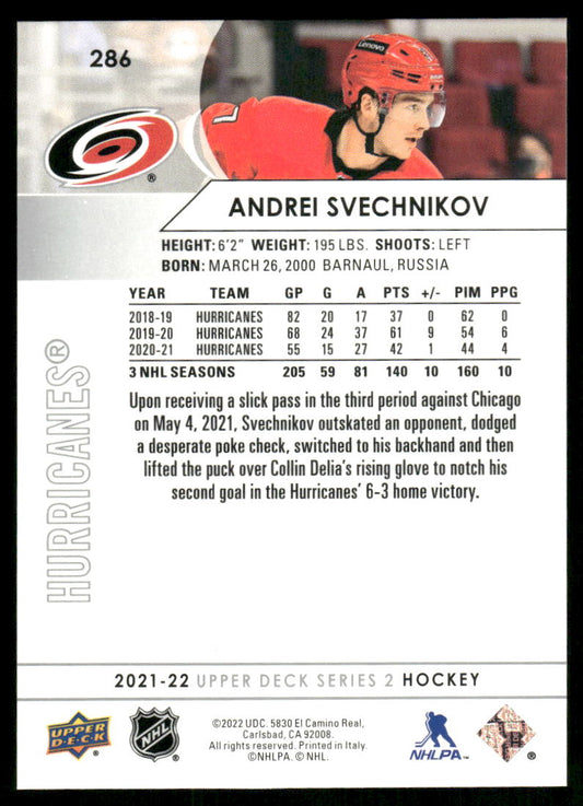 2021-22 Upper Deck #286 Andrei Svechnikov