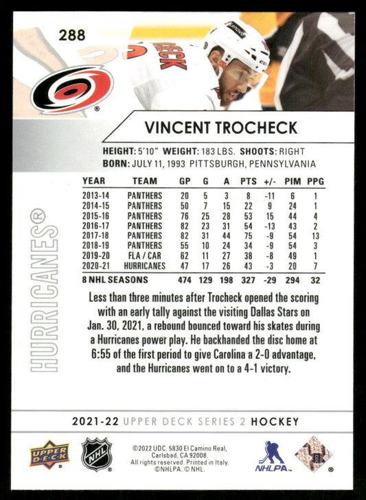 2021-22 Upper Deck #288 Vincent Trocheck