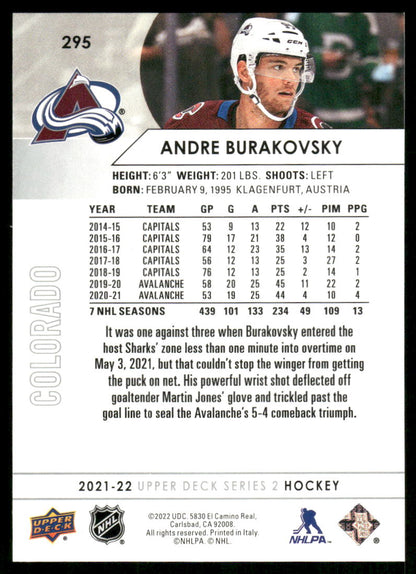 2021-22 Upper Deck #295 Andre Burakovsky