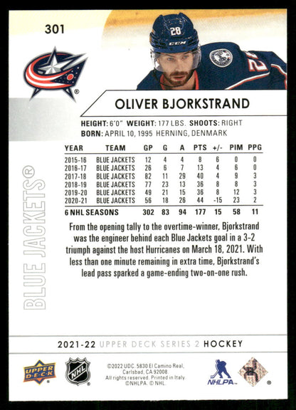 2021-22 Upper Deck #301 Oliver Bjorkstrand