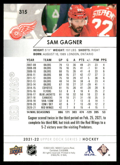 2021-22 Upper Deck #315 Sam Gagner