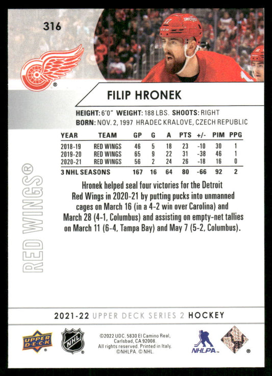 2021-22 Upper Deck #316 Filip Hronek