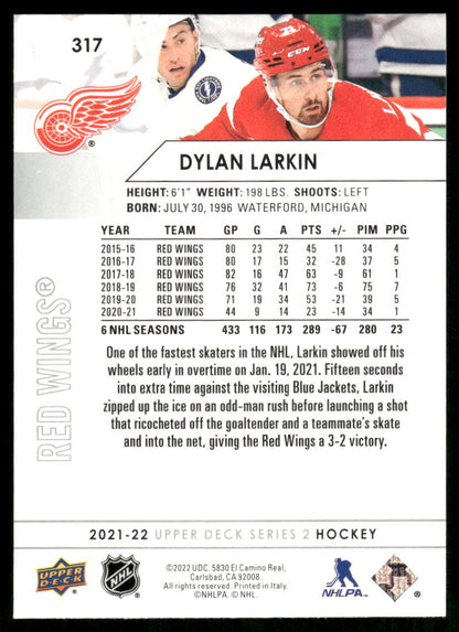 2021-22 Upper Deck #317 Dylan Larkin