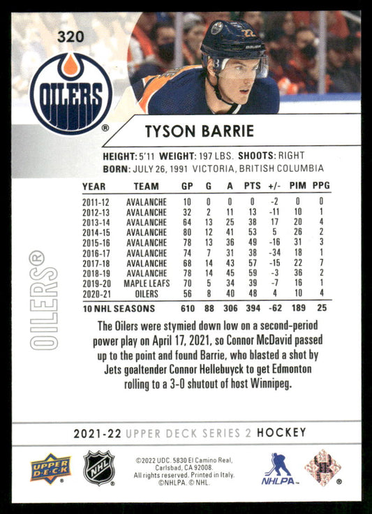 2021-22 Upper Deck #320 Tyson Barrie