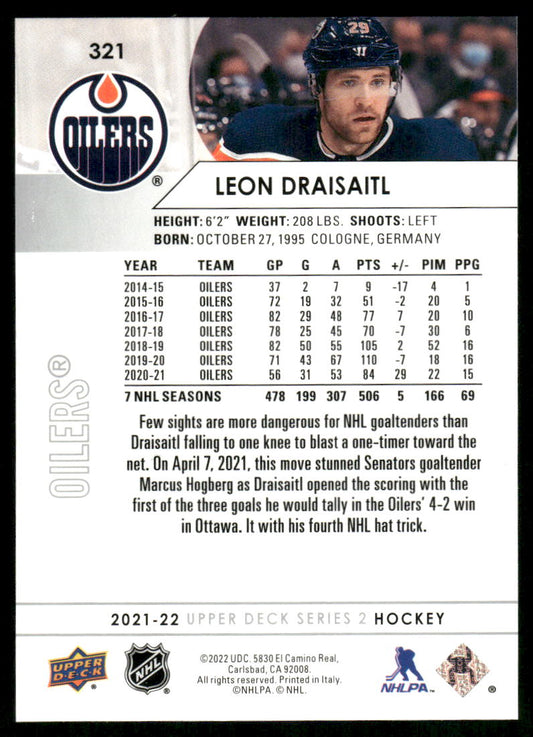 2021-22 Upper Deck #321 Leon Draisaitl
