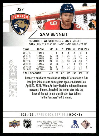 2021-22 Upper Deck #327 Sam Bennett