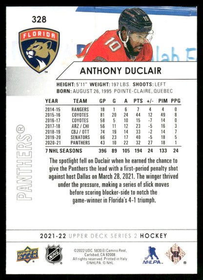 2021-22 Upper Deck #328 Anthony Duclair