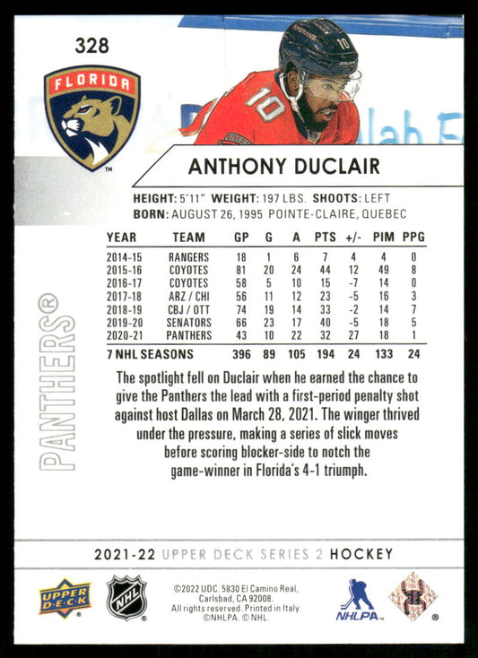 2021-22 Upper Deck #328 Anthony Duclair