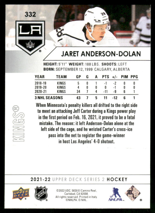 2021-22 Upper Deck #332 Jaret Anderson-Dolan