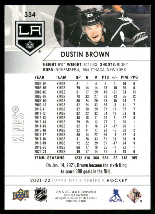 2021-22 Upper Deck #334 Dustin Brown