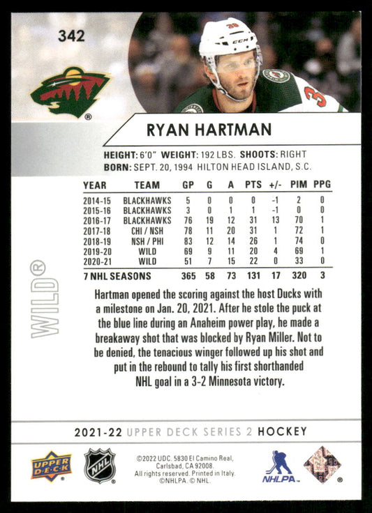 2021-22 Upper Deck #342 Ryan Hartman