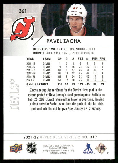 2021-22 Upper Deck #361 Pavel Zacha