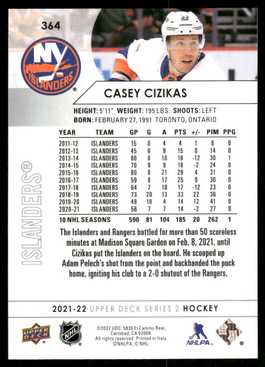 2021-22 Upper Deck #364 Casey Cizikas