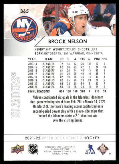 2021-22 Upper Deck #365 Brock Nelson
