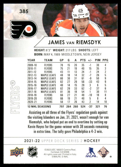 2021-22 Upper Deck #385 James van Riemsdyk
