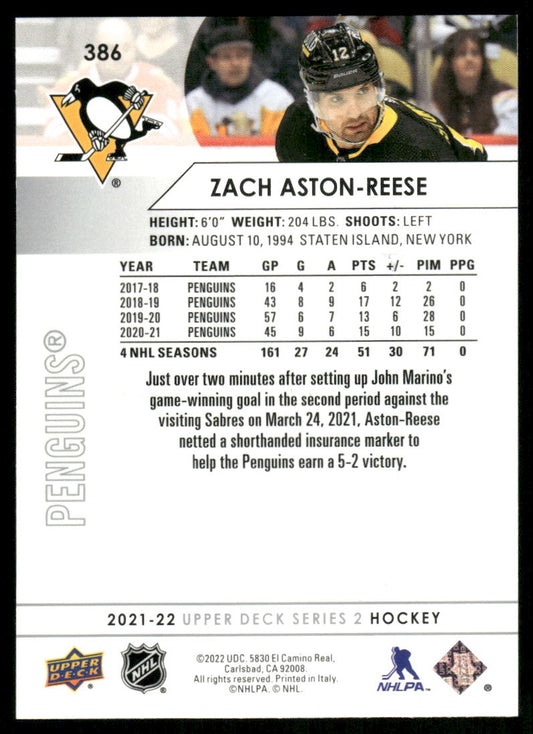 2021-22 Upper Deck #386 Zach Aston-Reese
