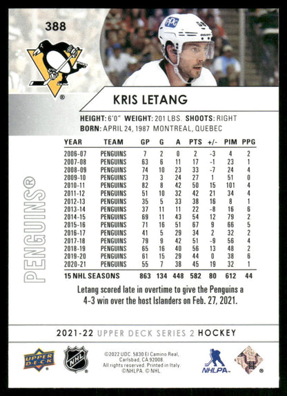 2021-22 Upper Deck #388 Kris Letang
