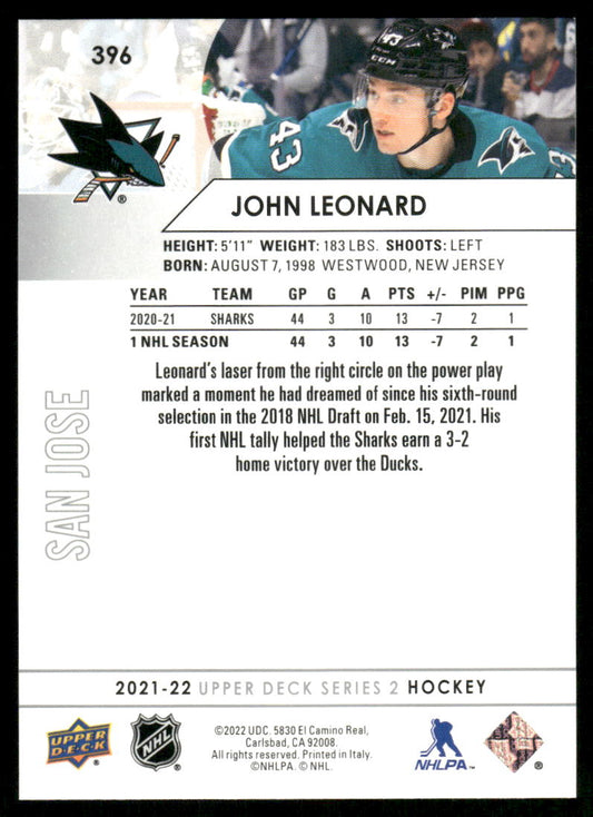 2021-22 Upper Deck #396 John Leonard