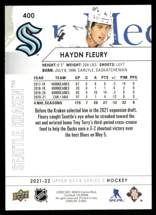 2021-22 Upper Deck #400 Haydn Fleury