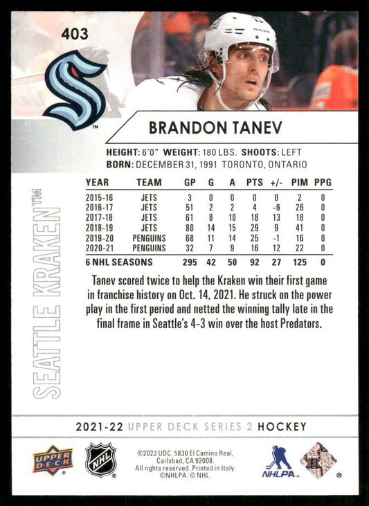 2021-22 Upper Deck #403 Brandon Tanev