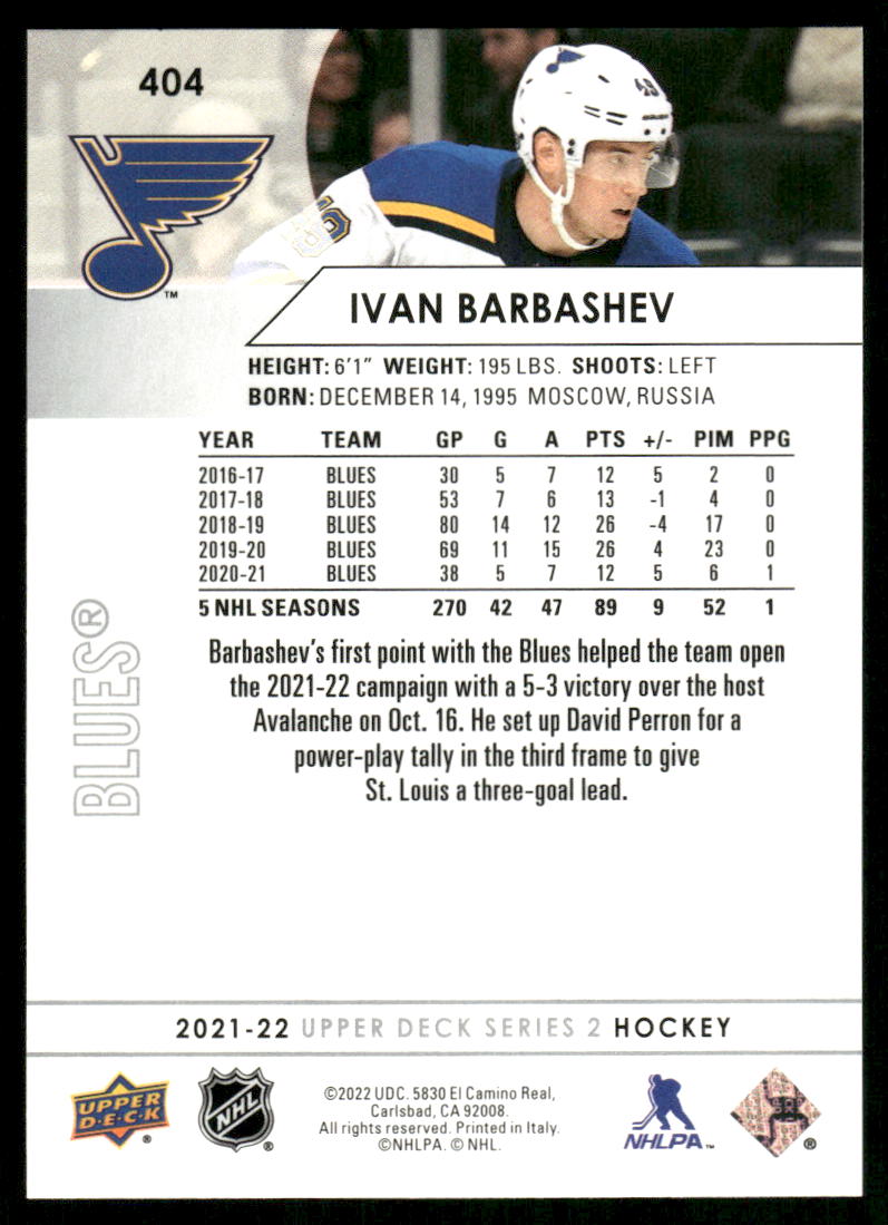 2021-22 Upper Deck #404 Ivan Barbashev