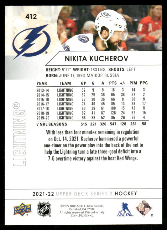 2021-22 Upper Deck #412 Nikita Kucherov
