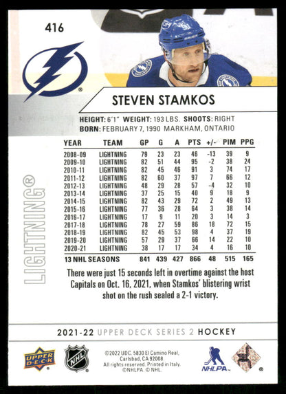 2021-22 Upper Deck #416 Steven Stamkos