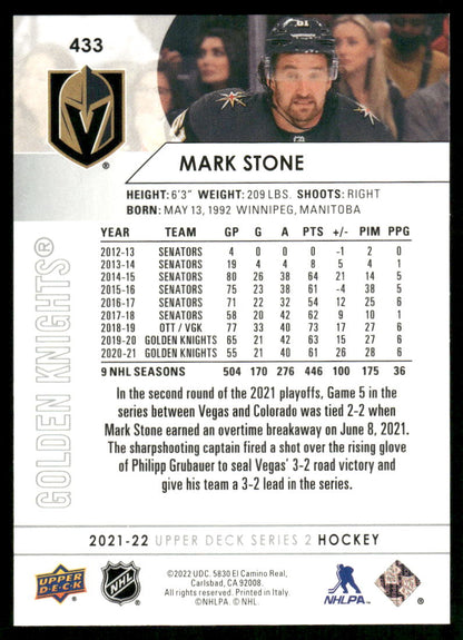 2021-22 Upper Deck #433 Mark Stone